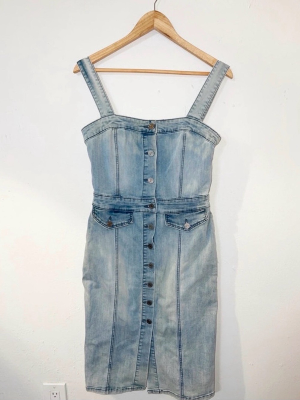 Indigo Rein Light Blue Denim Midi Dress
